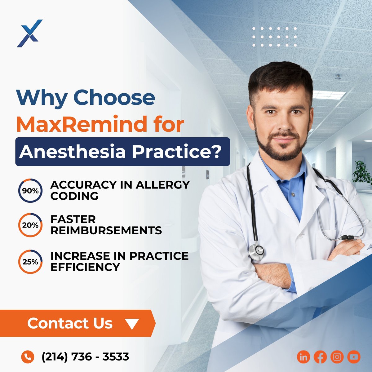 MaxRemind's tweet image. 🎯MaxRemind offers precise solutions for anesthesia practices. Let’s elevate your practice together.🩺
👇 Reach out today for a free consultation!
maxremind.com/start-free-tri…
#MedicalBillingSolutions #HealthcareEfficiency  #PracticeGrowth #HealthcareSuccess