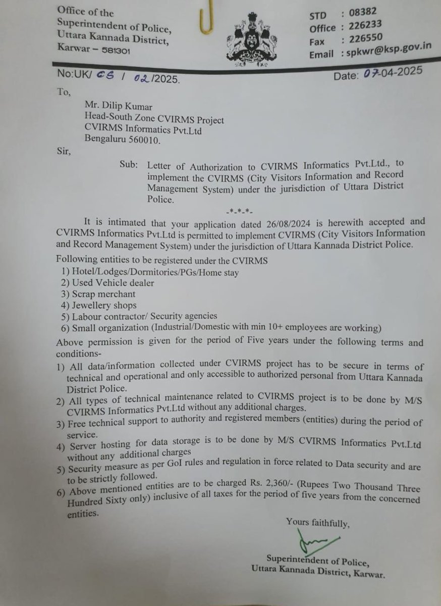 Just look at how a private company is coercing small local businesses in Karnataka using Police name to pay for software without due law mandating anything like this.

<a href="/internetfreedom/">Internet Freedom Foundation (IFF)</a> <a href="/apar1984/">Apar Gupta</a> <a href="/suchetadalal/">Sucheta Dalal</a> <a href="/GoI_MeitY/">Ministry of Electronics & IT</a> <a href="/digitaldutta/">Srinivas Kodali</a>