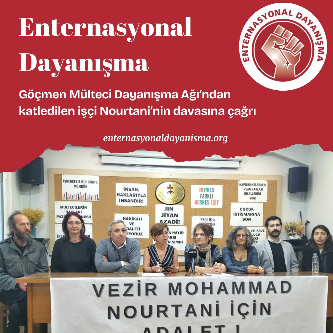 📢 Göçmen Mülteci Dayanışma Ağı’ndan katledilen işçi Nourtani’nin davasına çağrı

👉 Irkçılık karşıtları herkesi davayı izlemeye, Noutrani ailesine destek vermeye çağırdı.

👉 Sanıklar hakkında çıkacak karar, emsal oluşturacak.

▶️ Devamı: enternasyonaldayanisma.org/2025/04/11/goc…