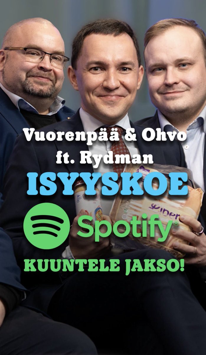 Mitä ajatuksia tuleva isyys herättää, Wille Rydman? Aiheesta isyys ja politiikka puhumassa Rydman, Vuorenpää ja Ohvo. 

Isyyskoe Spotifyssa ja Youtubessa. 

m.youtube.com/watch?v=C3HeD9…