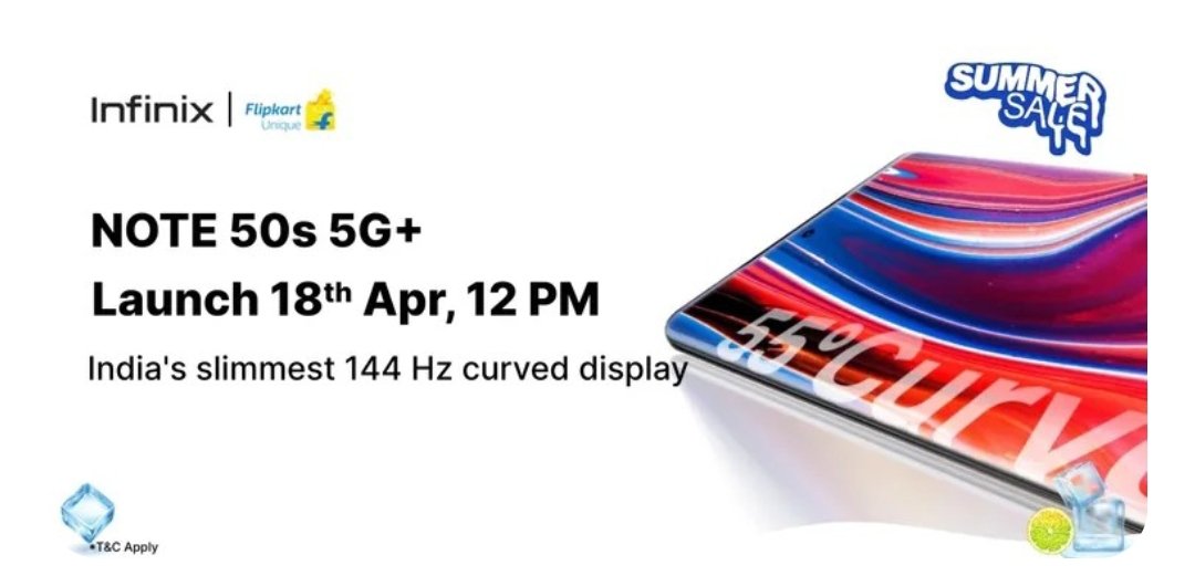TechHome100's tweet image. Infinix Note 50s 5G+
India&apos;s Slimmest 144Hz 3D Curved Display 
#Infinix #InfinixNote50s