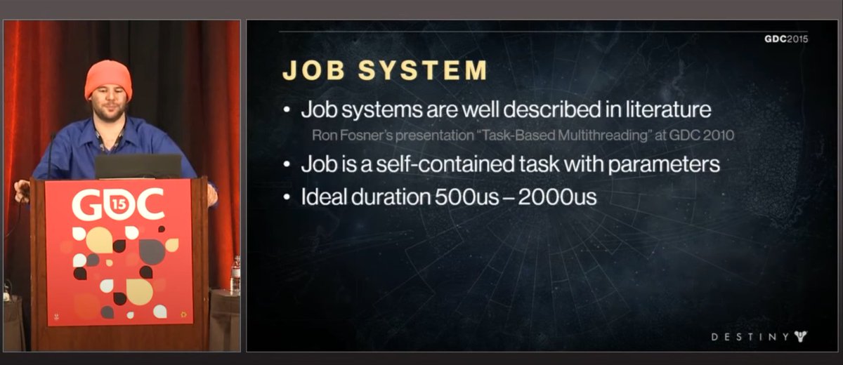theredpix's tweet image. #GDC Talk from @Bungie  on #Multithreading  using Job System Priority Based FIFO(First in First Out), Fibers and avoiding Sync primitives or Locks for maxing out performance #gamedev #cpp youtu.be/v2Q_zHG3vqg