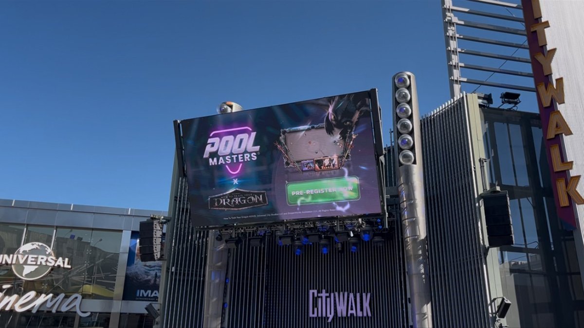 Spotted at Universal Studios Hollywood! 🎱👀
​
Pool Masters x How to Train Your Dragon just lit up the jumbotron in style! Did you catch it live? Drop a🐉emoji if you’re ready to play with fire!

Pre-register now and claim your spot at the table! Link in comments 👇

#PoolMasters