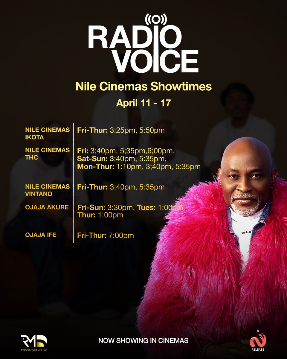 Fam!!!! The First Cinema Release Of My Directing Career Is Here!!! 
Radio Voice is Now Showing In Cinemas All Over Nigeria &amp; Ghana! 
#ReleaseDay #RadioVoice #CinemaShowTimes