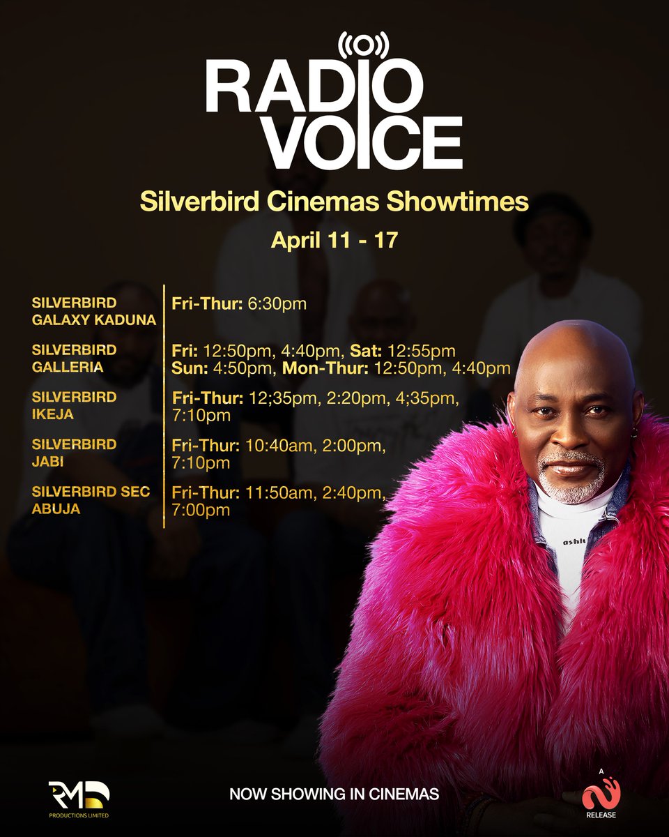 MsJazzyfied's tweet photo. Fam!!!! The First Cinema Release Of My Directing Career Is Here!!! 
Radio Voice is Now Showing In Cinemas All Over Nigeria &amp; Ghana! 
#ReleaseDay #RadioVoice #CinemaShowTimes https://t.co/LyRpmpP23Z