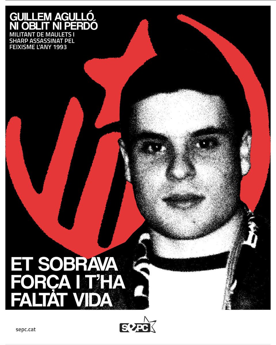 Enguany es compleixen 32 anys de l’assassinat de Guillem Agulló, militant de Maulets, a mans del feixisme.

Després de 32 anys, als Països Catalans no t’oblidem i continuem mantenint viu el teu record.

Et sobrava força i t’ha faltat vida. 🌹