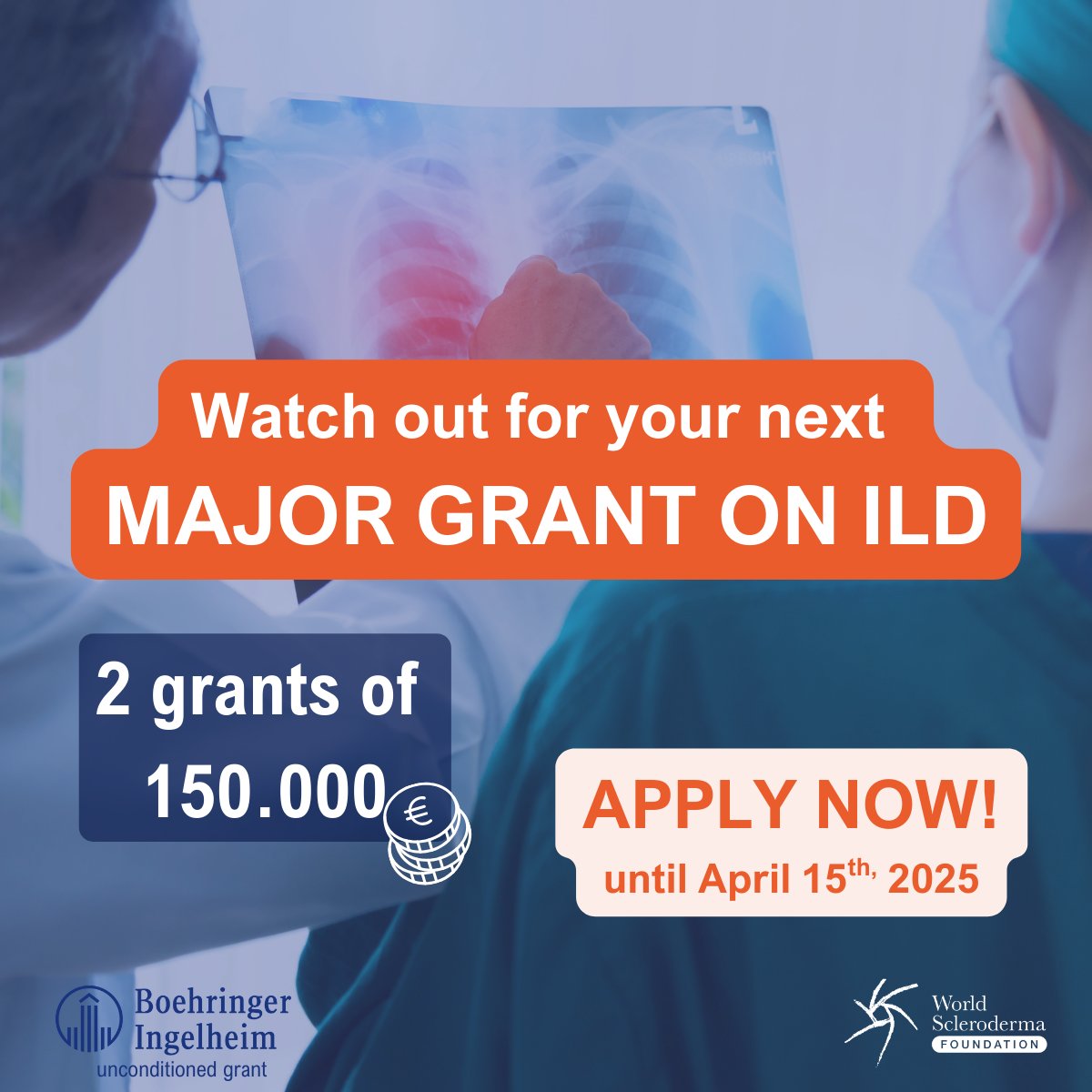 ⏳ Final call: WSF Major Grant 2025.The LOI deadline is April 15. Move your ILD research forward with game-changing support from WSF.
📝 Submit your Letter of Intent today to be considered: worldsclerofound.org/major-grant-on…
#ILDResearch #WSFGrant #LungFibrosis #FundingOpportunity #SScILD