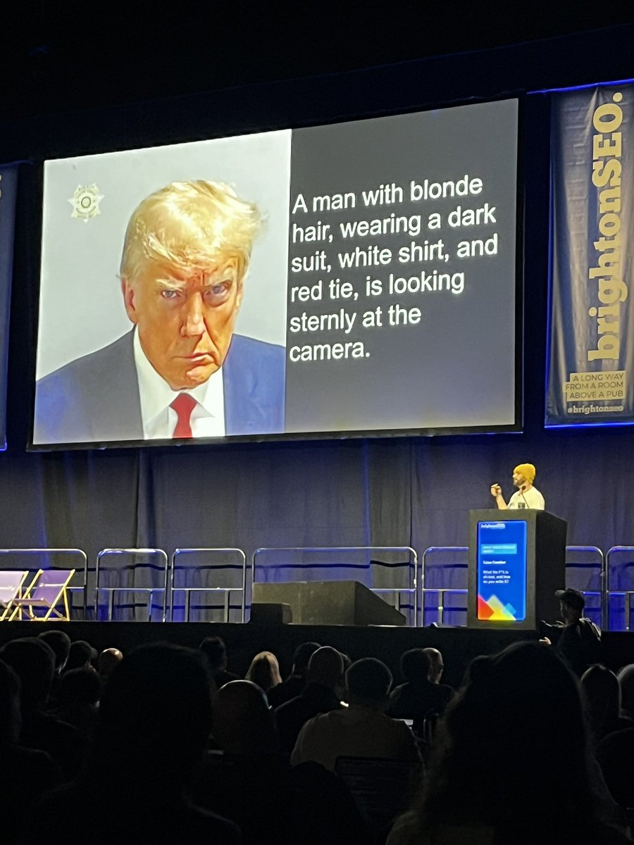 Aud 1 at #brightonSEO with Liam Cumber  ‘what the f**k is alt-text, and how do you write it?