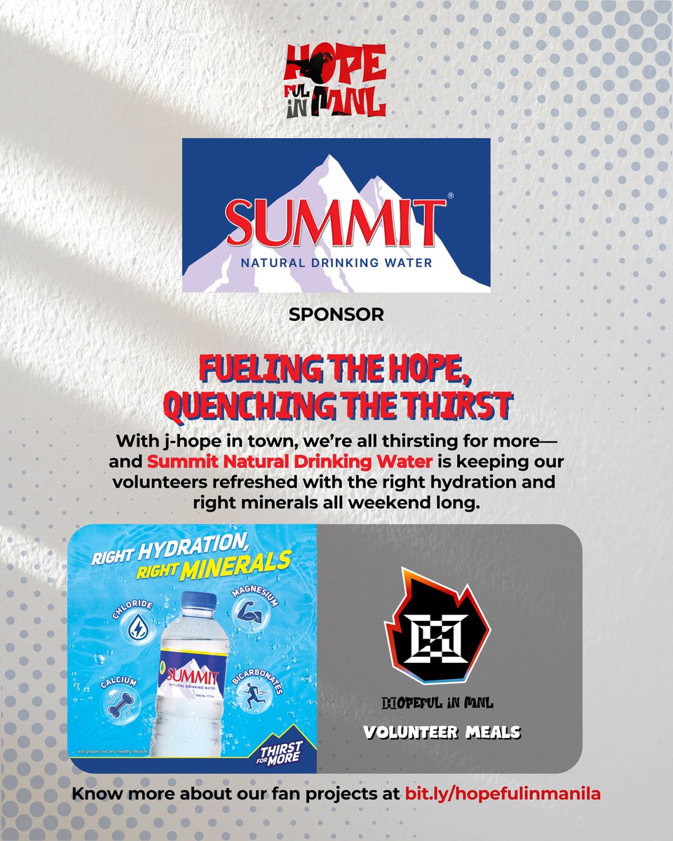 btsaph_130613's tweet photo. When j-hope lands, hydration must be on point!
Summit Water’s got us covered. Because screaming, dancing, and volunteering is basically cardio, and cardio = THIRST. https://t.co/lCRphAhJXs