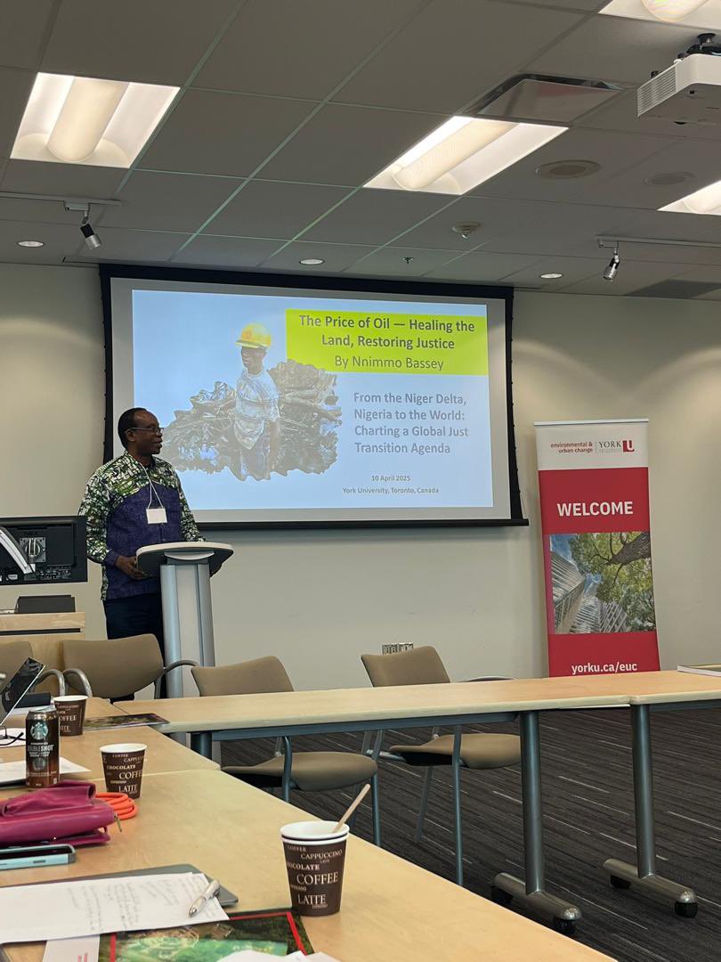 I have just concluded my lecture on The Price of Oil: Healing the Land, Restoring Justice at York University Toronto, Canada, and I am grateful to everyone who joined me from across the globe, bringing your energy and perspectives to the conversation. 
It was a conversation
