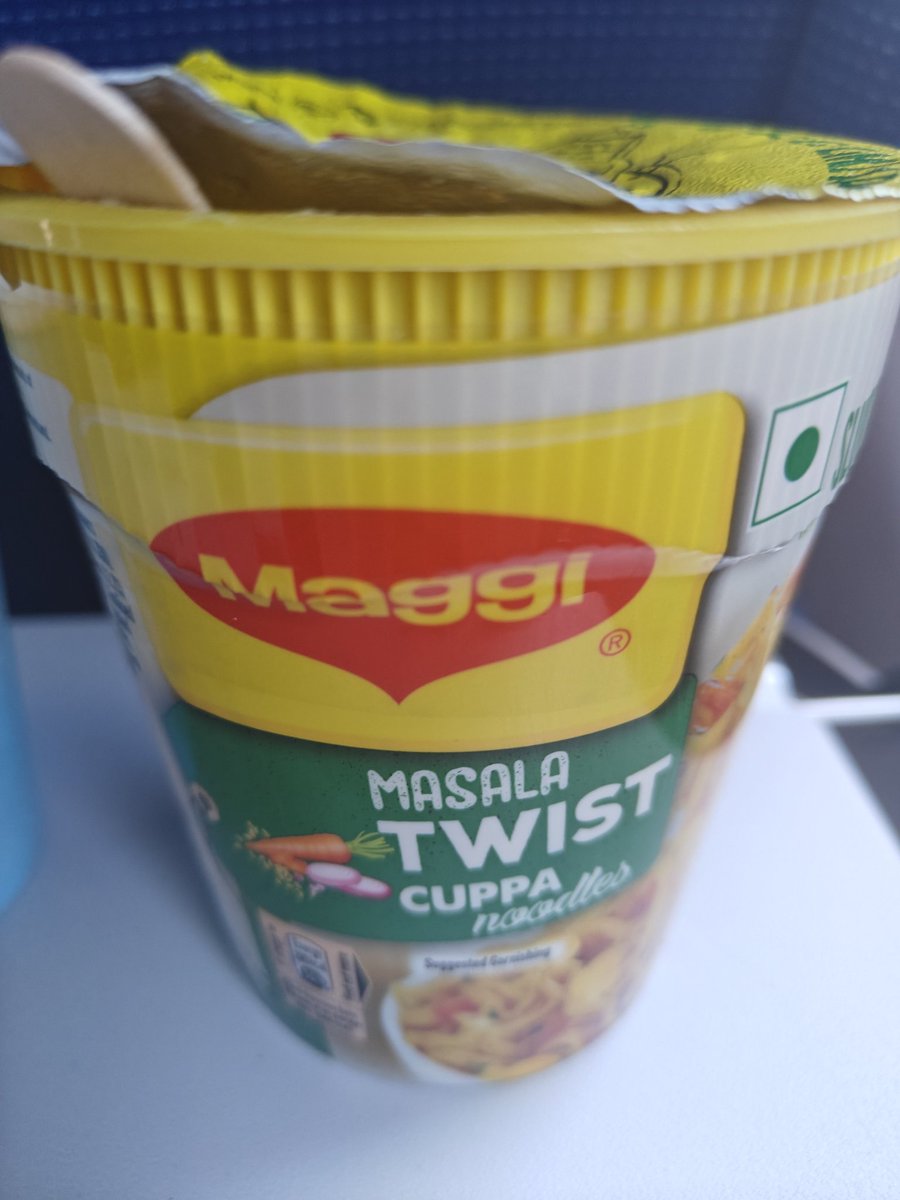 ShamPan80's tweet photo. @MaggiIndia  your claim all farce. This Neither had masala(like how masala should be), nor was it tasty. One of the most horrible products of your brand served on @IndiGo6E 
Request ur senior mgt team to taste this before u claim https://t.co/T2Ox4gsO9t