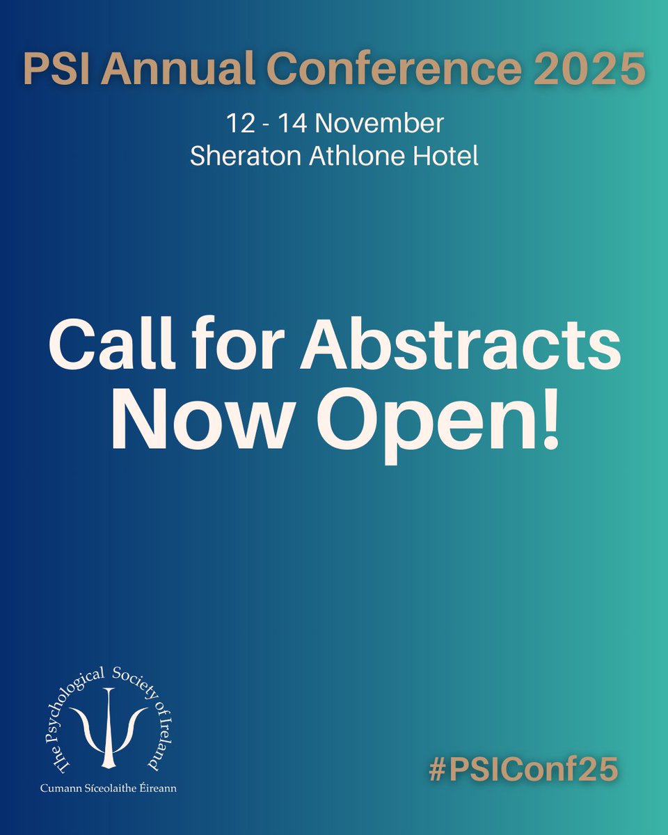 📢The call for abstracts for this year's PSI Annual Conference is now open! 
Follow the link to find out more &amp; submit your abstract: bit.ly/PSIConf25
The deadline for submissions is 3pm Monday 09 June.