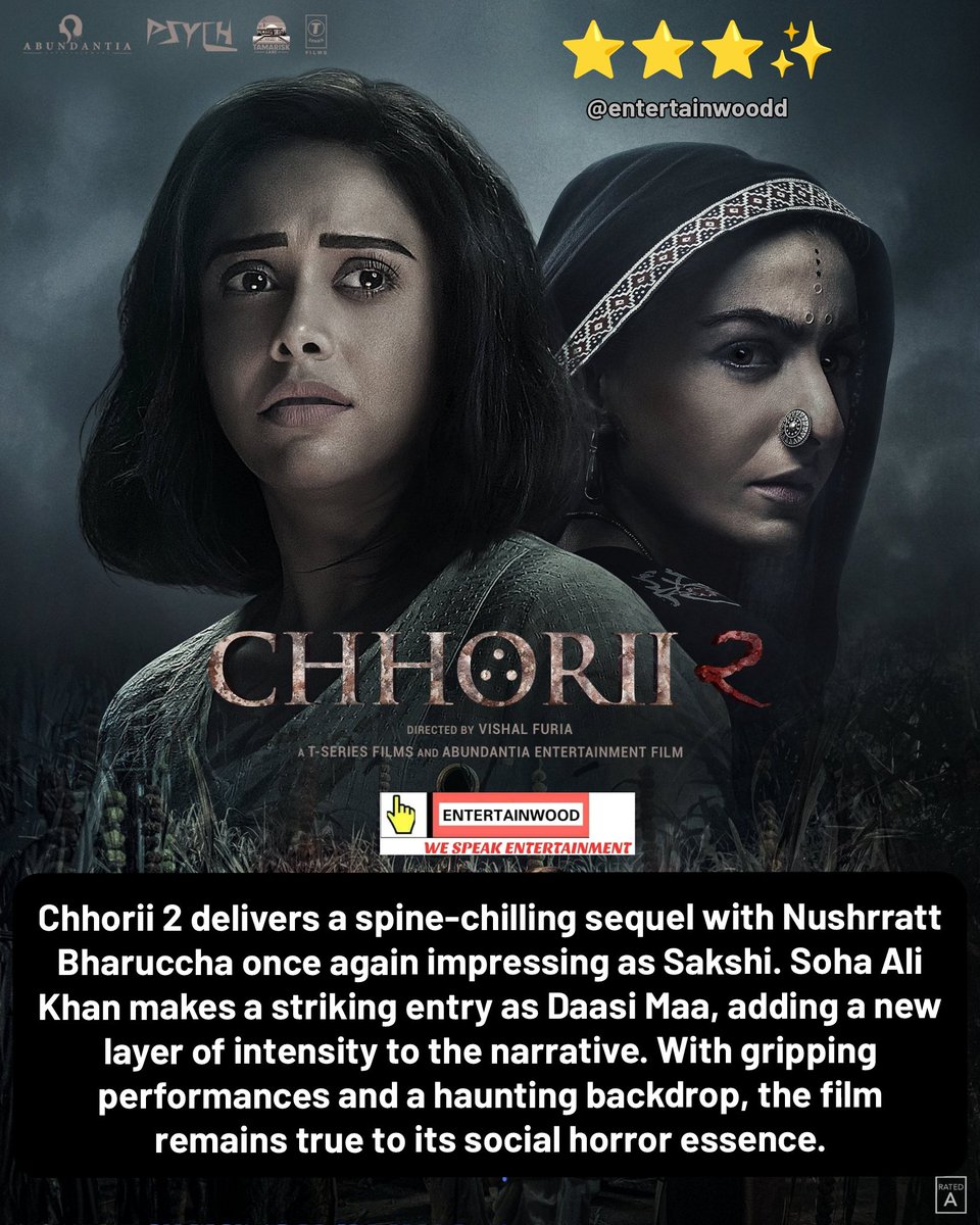 Our review of #Chhorii2 ❤️❤️
 
<a href="/FuriaVishal/">Vishal Furia</a> <a href="/Nushrratt/">Nushrratt Bharuccha</a> <a href="/sakpataudi/">Soha Ali Khan</a>  <a href="/saurabhgoyall/">saurabh</a> <a href="/Gashmeer/">Gashmeer Mahajani</a>  @pallaviajay23,   <a href="/PrimeVideoIN/">prime video IN</a> <a href="/TSeries/">T-Series</a> <a href="/Abundantia_Ent/">Abundantia Entertainment</a> <a href="/PsychScares/">Psych Scares</a>  <a href="/NotJackDavis/">Jack Davis</a> #BhushanKumar #KrishanKumar <a href="/vikramix/">Vikram Malhotra</a> <a href="/ajitjagtap/">Ajit Jagtap</a> <a href="/divyapdubey/">Divya Prakash Dubey</a>
#NushrrattBharuccha #SohaAliKhan