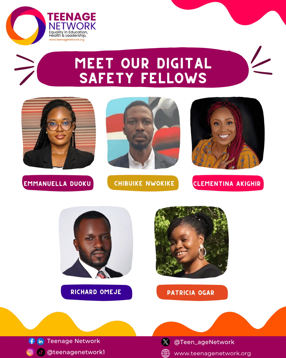 Teen_ageNetwork's tweet photo. Introducing our incredible Digital Safety Fellows for the year 2025!💃🏾

Out of a pool of applications, we are excited to work with the selected Fellows for the next six months on a mission to promote online safety.

#TeenageNetwork
#DigitalSafety 
#OnlineSafety
#TFGBV https://t.co/2GlW3CoO2s