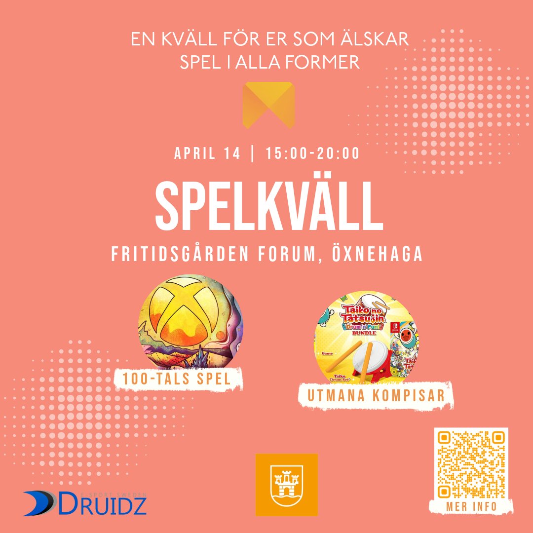 Consolidatevent's tweet photo. Låt påsklovet börja! 🐣🌷

Vi startar påsklovet med att besöka Fritidsgården Forum i Öxnehaga! 

Obs! Detta är alltså inte ett öppet evenemang.

#spelkväll #consolidate #jönköping #öxnehaga #fritidsgårdenöxnehaga #fritidsgårdenforum #spel #xboxgamepass #tekken8 #taikonotatsujin https://t.co/RIJsbpoMtZ