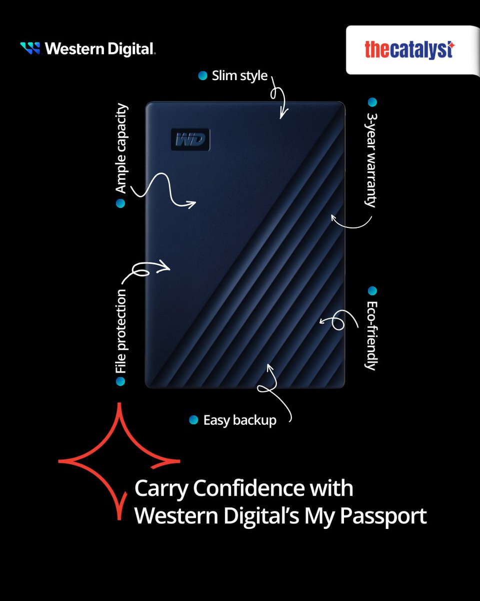_catalystsocial's tweet image. A product review on @westerndigital - My Passport HDD.

Read More - shorturl.at/e1WrJ

Easy to Use My Passport portable storage is ready to use out of the box, so you can start transferring files, saving your memories, and backing up.

#TechProduct #TechTool #Innovation
