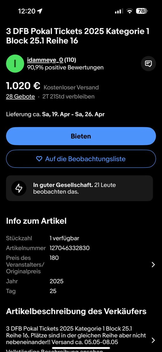 KnutReiser's tweet image. Lieber @DFB und lieber @RudiVoeller 
Nach einem chaotischen Ticketverkauf gestern verdienen sich am nächsten Zocker auf dem Schwarzmarkt eine goldene Nase mit Tickets fürs #DFBPokal Finale und die eigentlichen Fußball Fans gehen dagegen leer aus mit bezahlbaren Tickets, schade!