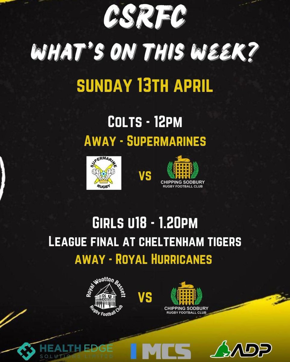Chipping Sodbury RFC (@csrfctweets) on Twitter photo Season not quite done yet.. 2 fixtures on Sunday, get along & support the colts or the U18 girls if you can…
<a href="/swsportsnews/">South West Sports News</a> <a href="/GRFUrugby/">#GRFU</a> <a href="/BSDistrictRugby/">Bristol & District Rugby Football Combination</a> <a href="/fyb_rugby/">Fill Your Boots 🏉</a> <a href="/YateAcademyPE/">Yate Academy PE</a> <a href="/KLBSport/">KLB Sport</a> <a href="/local_rugby/">Local Gloucester Club Rugby</a> Season not quite done yet.. 2 fixtures on Sunday, get along & support the colts or the U18 girls if you can…
<a href="/swsportsnews/">South West Sports News</a> <a href="/GRFUrugby/">#GRFU</a> <a href="/BSDistrictRugby/">Bristol & District Rugby Football Combination</a> <a href="/fyb_rugby/">Fill Your Boots 🏉</a> <a href="/YateAcademyPE/">Yate Academy PE</a> <a href="/KLBSport/">KLB Sport</a> <a href="/local_rugby/">Local Gloucester Club Rugby</a>