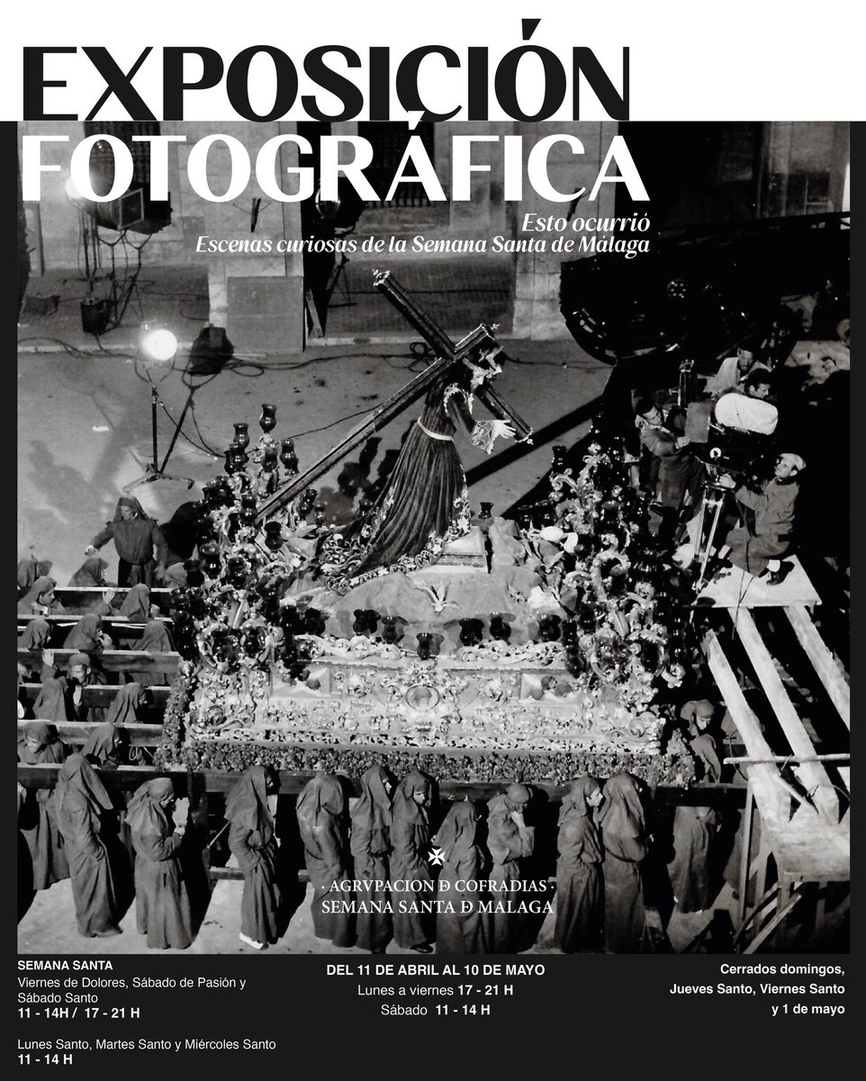 “Esto ocurrió: escenas curiosas de la Semana Santa de Málaga”: nueva exposición fotográfica en la Agrupación de Cofradías que puedes visitar desde hoy. La entrada es gratuita. Una muestra que propone al visitante un viaje singular por medio centenar de fotografías que, desde