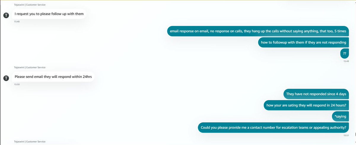 VRKDwivedi's tweet photo. @AmazonHelp Amazon shipping teams dont response. Niether on email, nor on call. I called them 5 times, they hanged up on me without solving my issues. Is this your service delivery? I think you should shut down your shop rather harreshing us https://t.co/1v668P8fns