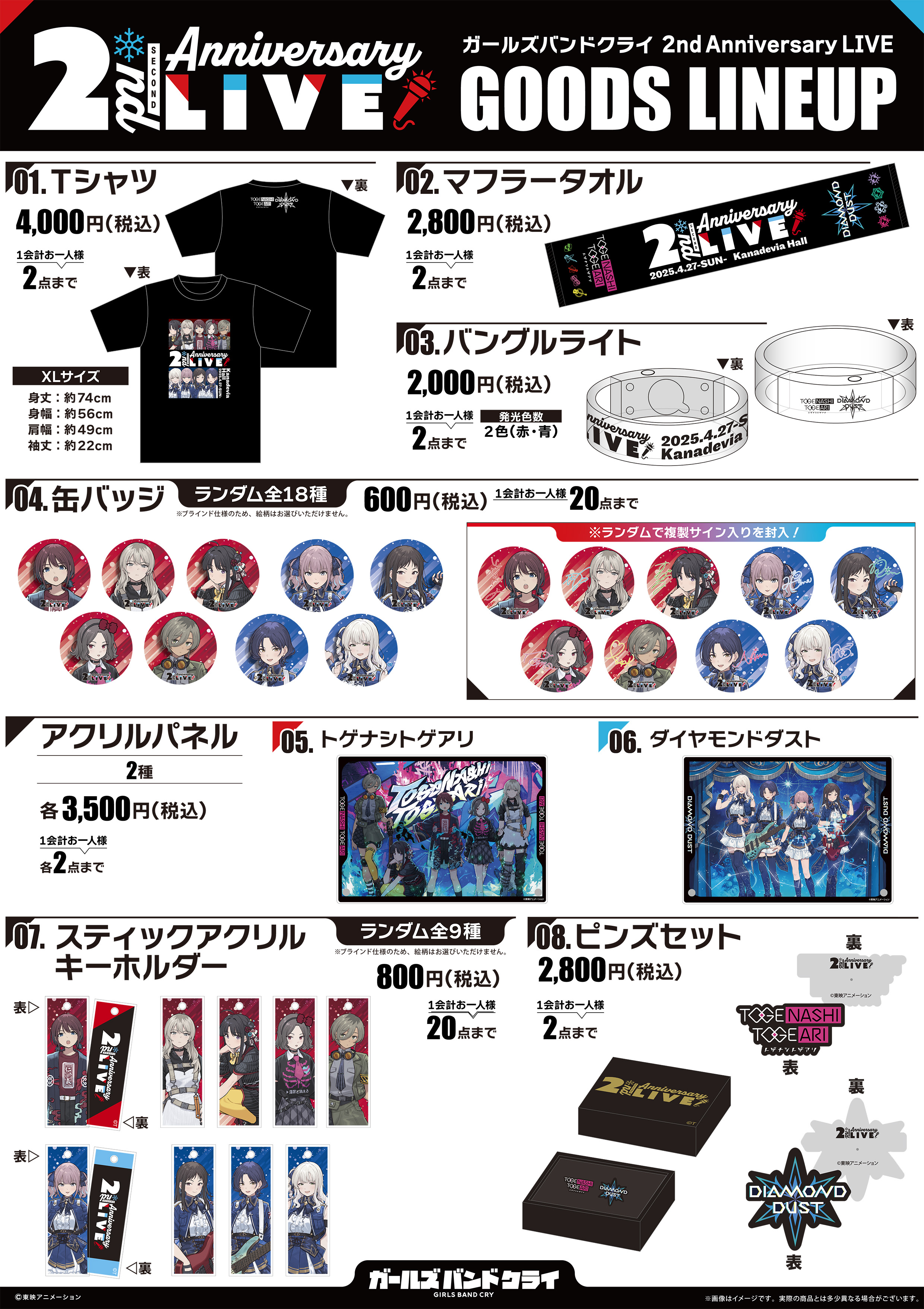 ガールズバンドクライ　2nd anniversary トゲナシトゲアリアクスタ TVアニメ『ガールズバンドクライ』第2弾 ビッグアクリルスタンド