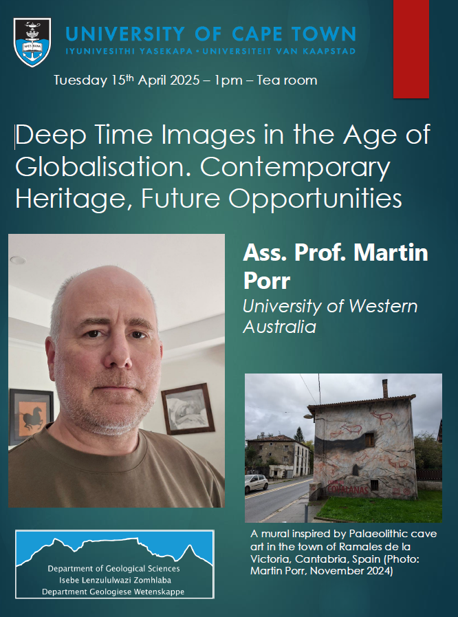 HERI (@heri_uct) on Twitter photo .<a href="/UCTgeology/">UCT Geology</a> seminar: Deep Time Images in the Age of Globalisation.
Join Associate Professor <a href="/martinporr/">Martin Porr</a> from #UWA <a href="/uwanews/">UWA</a> for this session which uses rock art to examines processes that create contemporary heritage.
Tuesday 15 April at 13.00 SAST .<a href="/UCTgeology/">UCT Geology</a> seminar: Deep Time Images in the Age of Globalisation.
Join Associate Professor <a href="/martinporr/">Martin Porr</a> from #UWA <a href="/uwanews/">UWA</a> for this session which uses rock art to examines processes that create contemporary heritage.
Tuesday 15 April at 13.00 SAST