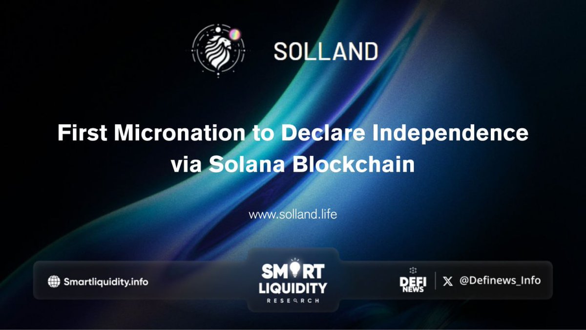 Definews_Info's tweet photo. 💥 @Solland_ is the first micro-nation to officially declare independence on the #Solana blockchain.
💠 This is groundbreaking for decentralized governance and opens up a whole new world of possibilities for blockchain communities.
🔥 #SOLLAND token is already listed on @DEXToolsApp
@binance, @Poloniex and more!
🔽 VISIT
https://t.co/n8ikZWO364
#Definews