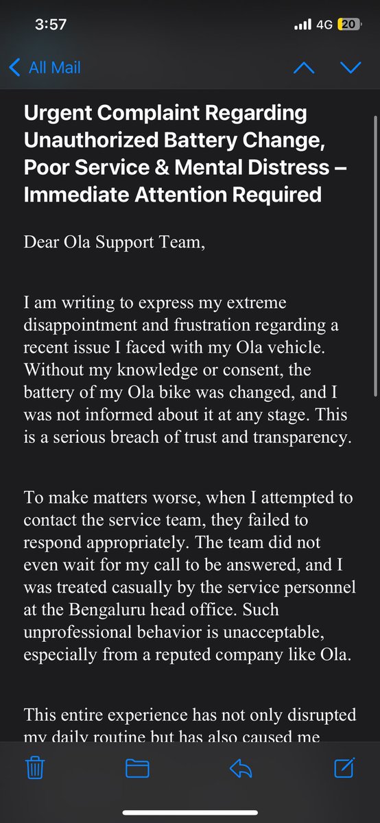 Anish463's tweet photo. @bhash @OlaElectric “Everyone note the time — I just sent a mail to @OlaElectric Support. Let’s see how long they take to respond. A company that talks innovation should also learn accountability. #OlaElectric #CustomerSupportFail #BurnoutByOla” https://t.co/5fB0J5LOpP