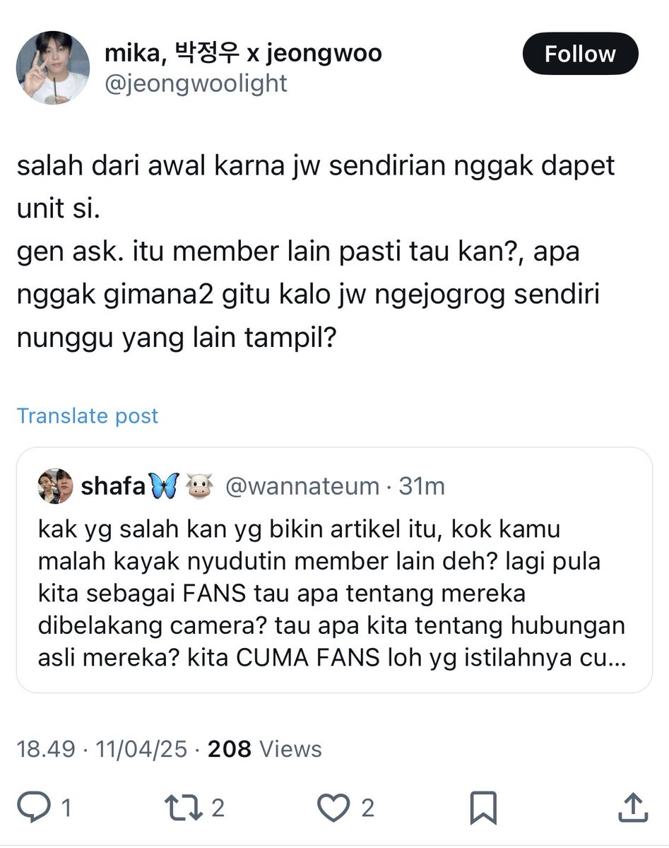 doseoftrsr's tweet photo. Kalian boleh marah-marah ke agensi, boleh banget speak up mistreatment bias kalian. Tapi nyalahin member? Know your limit lah, direct your anger correctly. Sampe ngatain member NGIBUL loh kocak 😂

Idol kalian dapet mistreatment bukan berarti kalian bisa jahat ke idol lain. https://t.co/xzmZ7Kf1sI