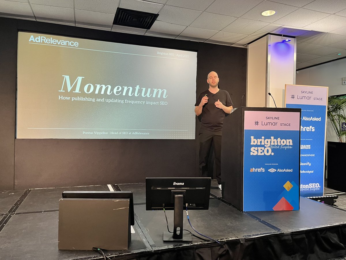 pontusvippelius's tweet photo. Thank you to everyone who came to @brightonseo Skyline to watch me, Nick Samuel, and Serge Bezborodov and our talks!

I’m here at BrightonSEO the full day so if anyone wants to talk more about Momentum or Topical Authority broader just reach out. https://t.co/n0TMar4WD9