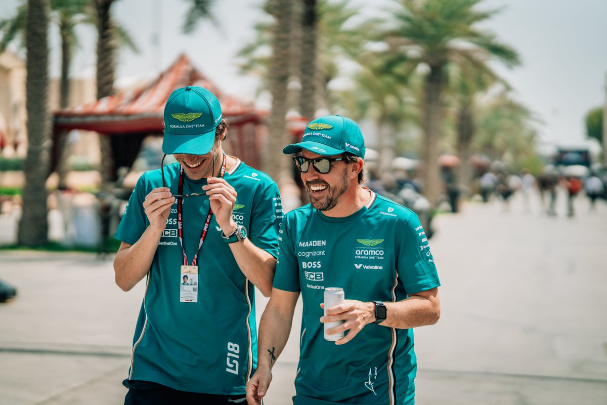 AstonMartinF1's tweet photo. These two. 💚

#BahrainGP https://t.co/5tFgnzkB4g