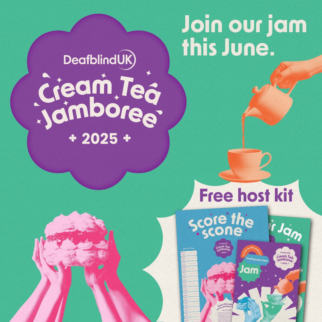 Warm up those ovens for the first Deafblind UK Cream Tea Jamboree! 🍰

Ready to bake a difference? Whether you’re a star baker or a buy-it-from-the-shop-and-pass-it-off-as-homemade kind of person (we won’t tell! 😉), you can help change lives by hosting your very own Cream Tea
