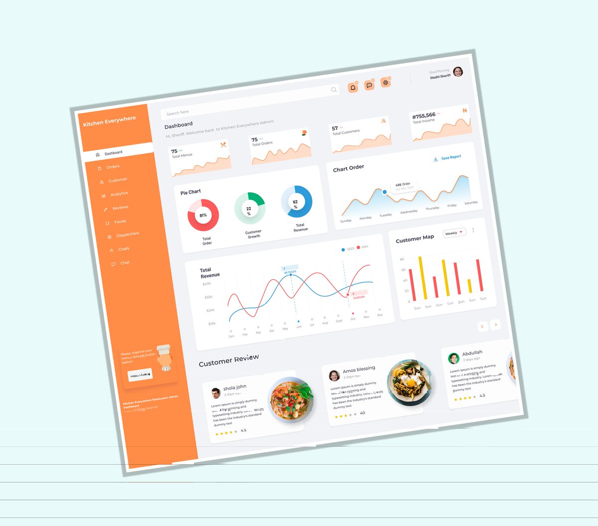 sheriff__UIUX's tweet image. Order, track, and savor! My food dashboard flow design makes food delivery and management a breeze. #DashboardUI #UXDesign #openforwork