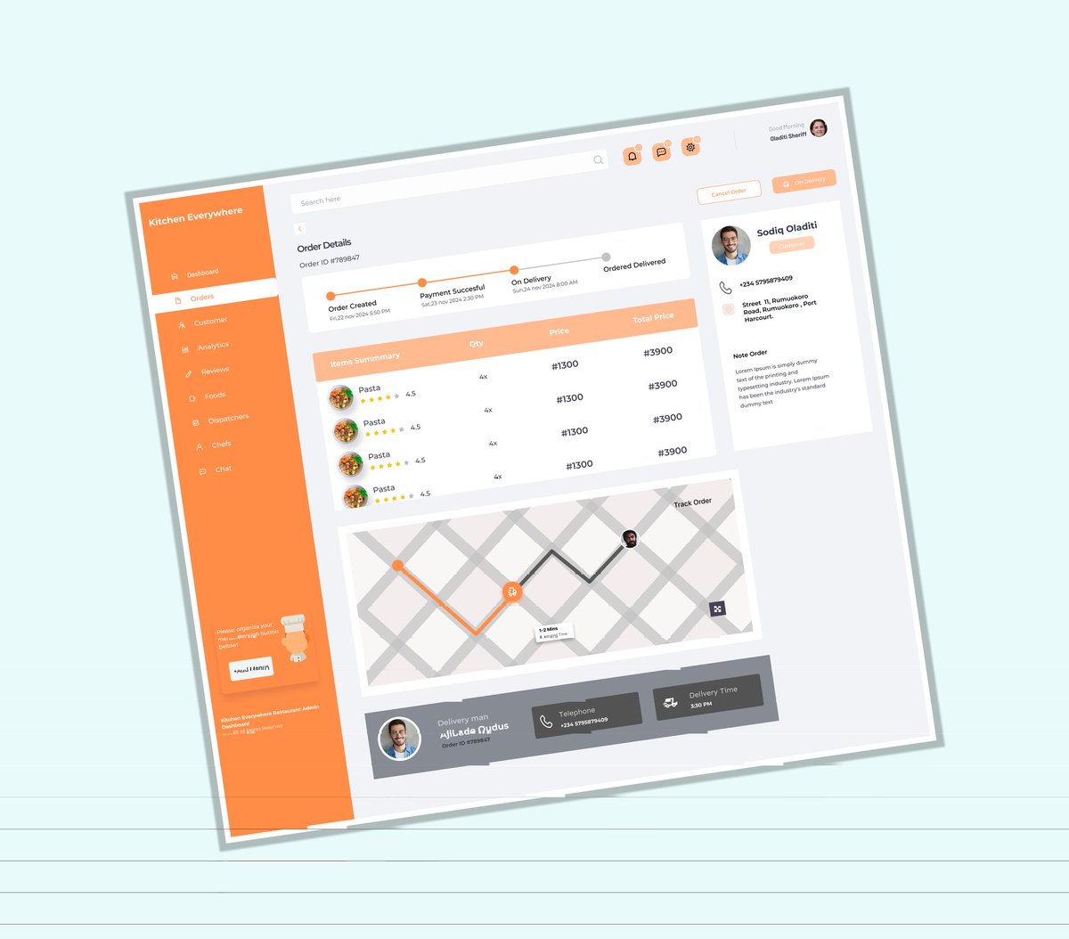 sheriff__UIUX's tweet image. Order, track, and savor! My food dashboard flow design makes food delivery and management a breeze. #DashboardUI #UXDesign #openforwork