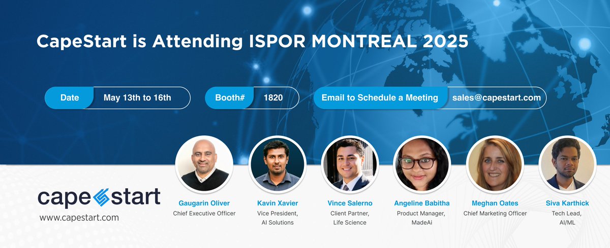 capestart's tweet image. CapeStart is a proud ISPOR sponsor! If you&apos;re headed to the May Montreal ISPOR show, swing by 𝗯𝗼𝗼𝘁𝗵 #𝟭𝟴𝟮𝟬 and checkout 𝗠𝗮𝗱𝗲𝗔𝗶, our award-winning GenAI-enabled platform for literature review.

#CapeStart #MadeAi #ISPOR2025 #GenAI #HEOR #MarketAccess #SLR #RWE #RWD