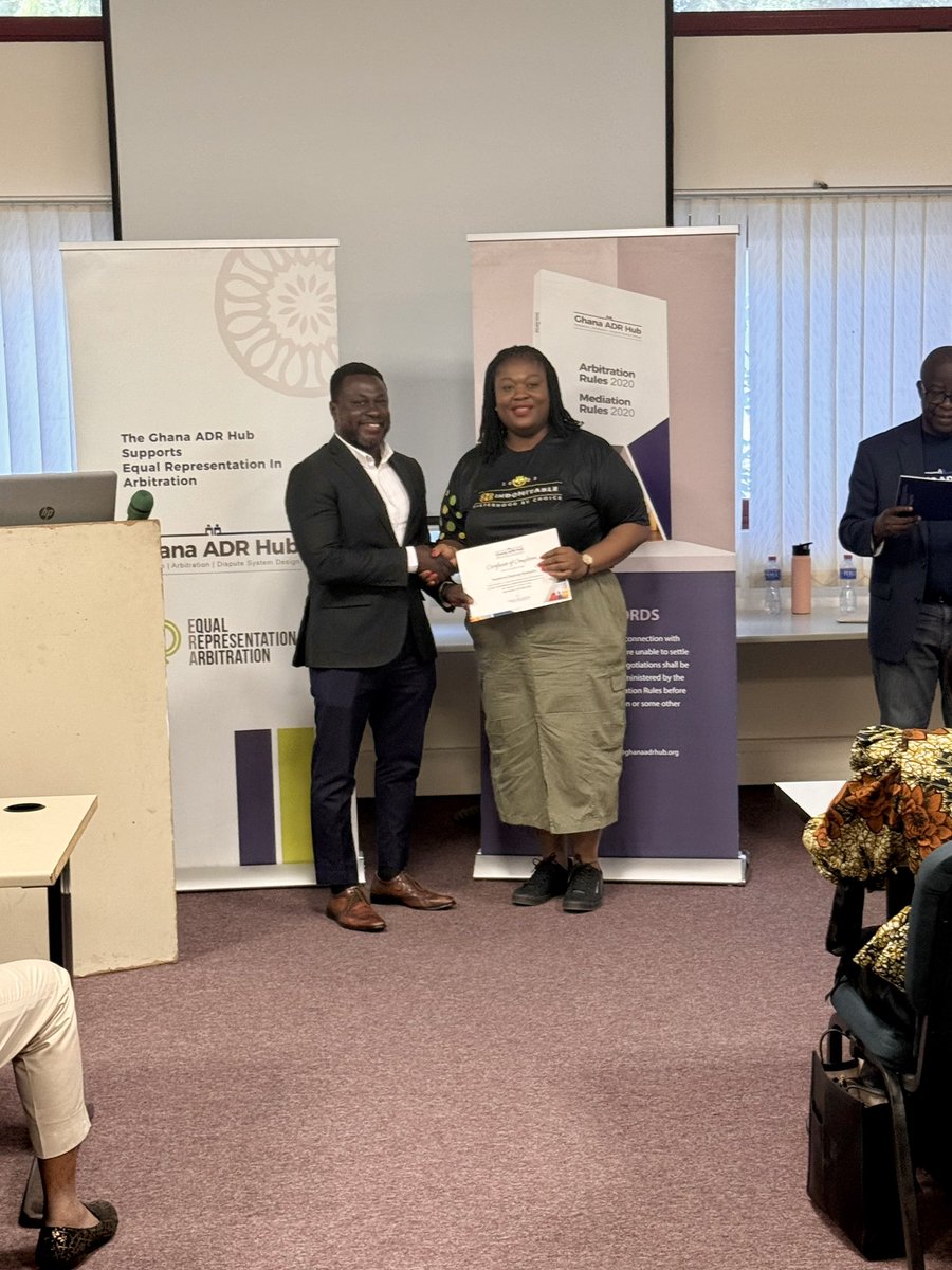 OaksLegal's tweet photo. Partners Kwabena Oppong-Kyekyeku &amp; Frank Amuh just wrapped up mediation training at @GhanaADRhub! We're now even better equipped to resolve disputes amicably, faster &amp; cost-effectively. 

#OaksLegal #LawFirm #LegalConsulting #GhanaLaw #LegalPractice #LegalMatters #LawAndJustice https://t.co/Hcc2AjaHnh