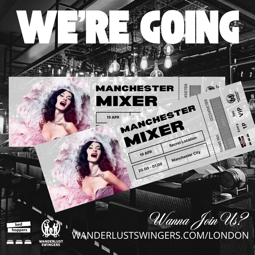Come have fun with us and <a href="/SwingDownUnder/">Wanderlust Swingers</a> 🎉🥳😎
Tickets here: wanderlustswingers.com/london/