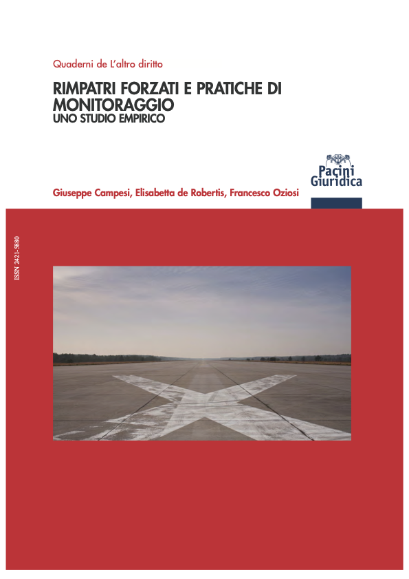 Rimpatri forzati e pratiche di monitoraggio  Un inedito punto di vista empirico sulle pratiche di rimpatrio forzato in Italia e le sfide etiche e metodologiche del loro monitoraggio.  

open access: pacinieditore.it/prodotto/rimpa…