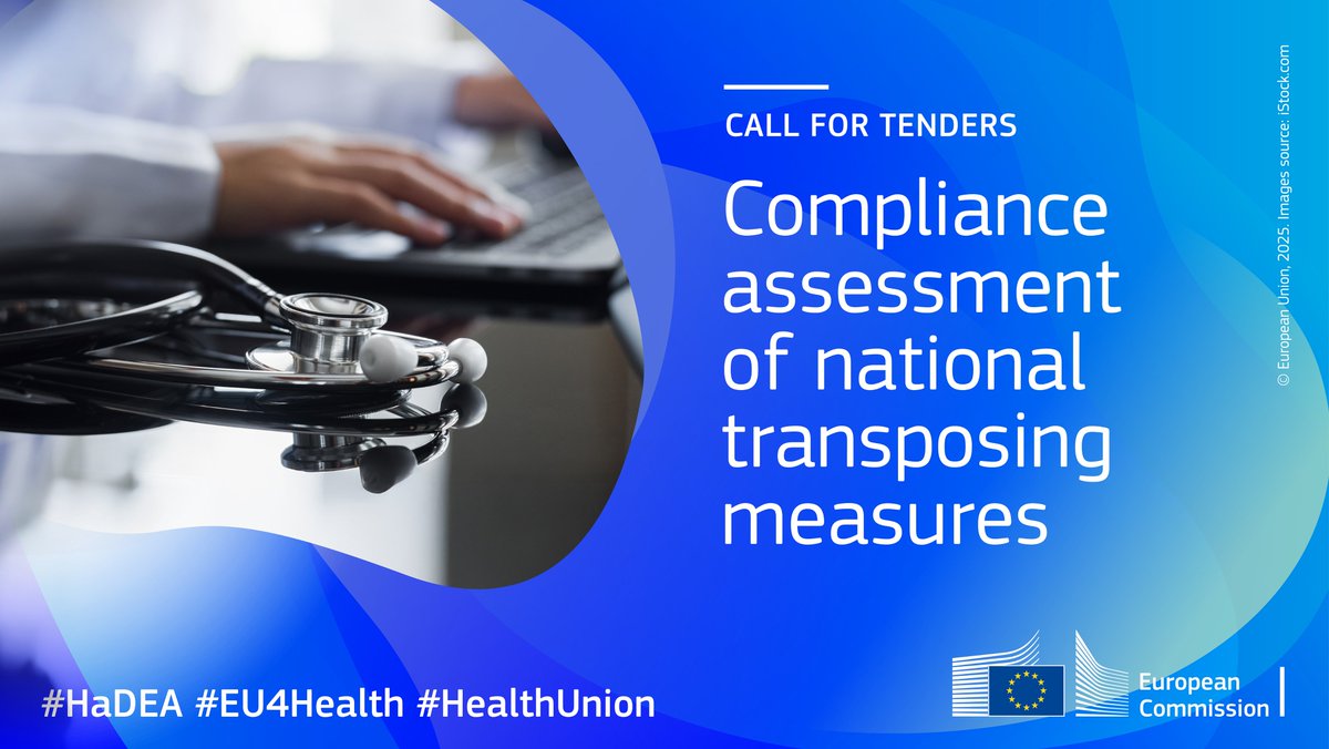 Are you a legal expert willing to help #EUEnlargement candidate countries align with EU legislation in the health &amp; food safety areas? ⚖️🩺

If so, an #EU4Health call for tenders is looking for you!

Apply by 12 May 2025, 16:00 CET ⬇️
hadea.ec.europa.eu/news/eu4health…

#HealthUnion