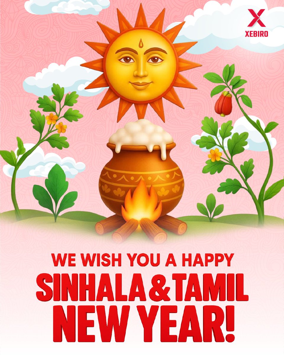 ✨Celebrate the Sinhala &amp; Tamil New Year 2025 with joy, prosperity, and new beginnings! 🌾 XEBIRO wishes you a Happy Sinhala and Tamil New Year filled with peace and prosperity! 🌞

#xebiro  #sinhalatamilnewyear2025 #aluthavurudda #puthandu2025 #newyearwishes #srilankafestivals