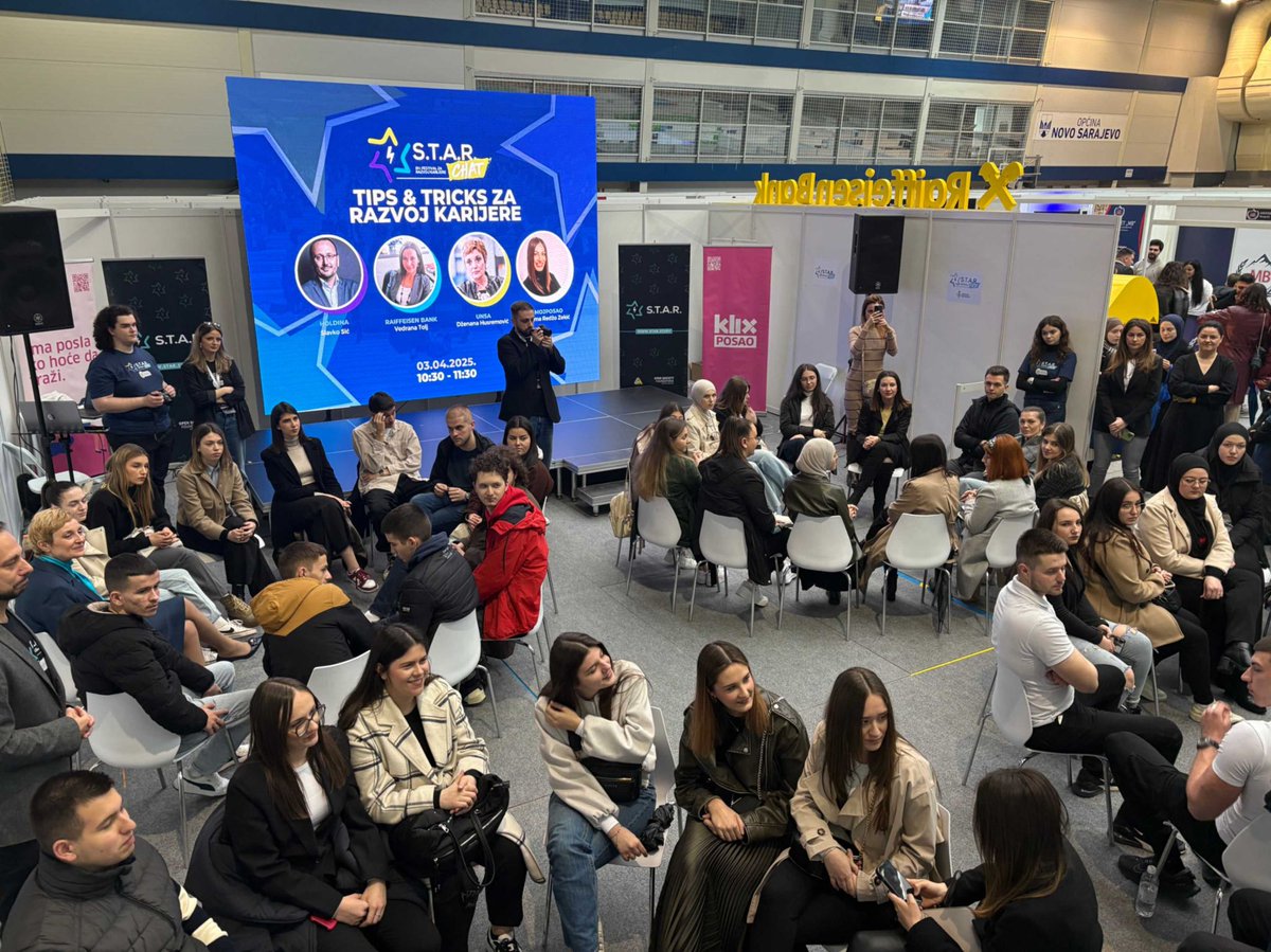 OpenSocietyWB's tweet photo. Big congrats to our grantee #STARstudy (BiH) for hosting the 4th #StarFest—BiH’s largest #youthcareer event! 

 💼 3K+ visitors 
 🌍 10 countries
🎤 23 speakers
💡 14 workshops 
 🙂 Endless smiles

#YouthinFocus shaping their future! 
🔗https://t.co/xuUmcyzZdw

#WesternBalkans #OSFWB