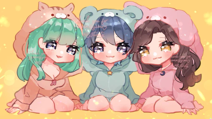 commission (プランA/SD・3人1枚絵) #有償依頼 #イラストオーダー