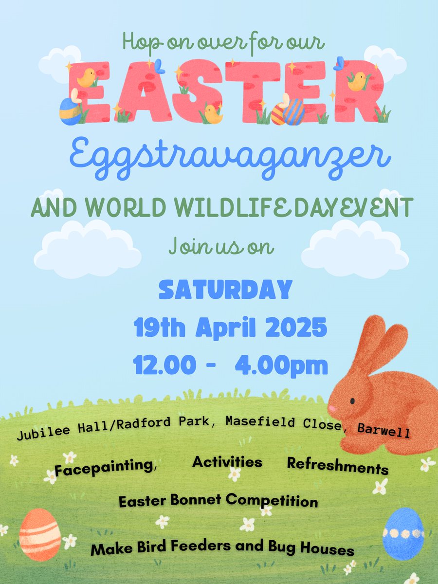 Easter Eggstravaganzer event on Saturday 19th April 2025. Come along and enjoy the hunt. Find a Duck and claim a chocolate egg
