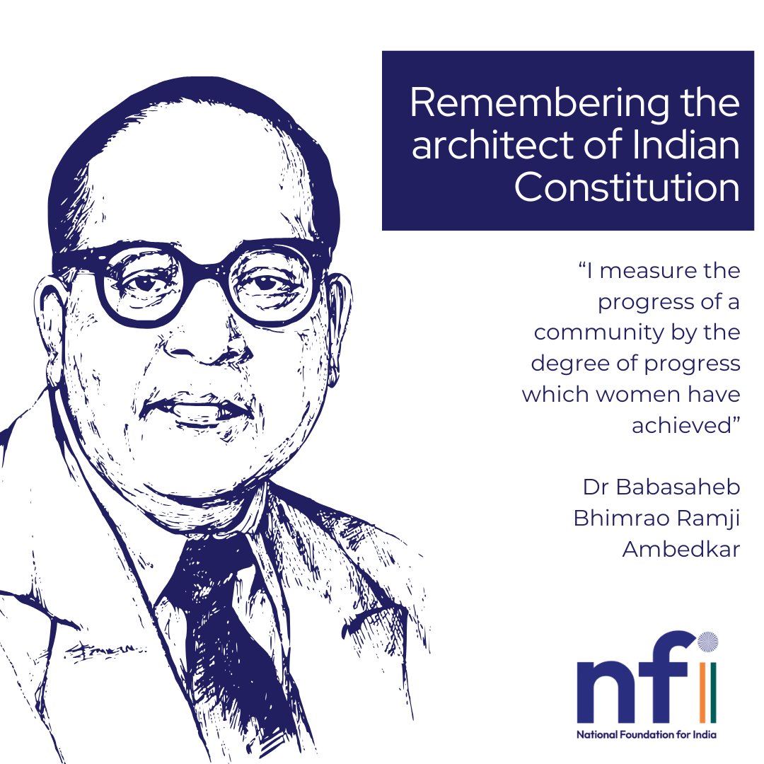 NFI_India's tweet photo. We remember Dr. B.R. Ambedkar — a visionary, social reformer, and architect of the #IndianConstitution. His fight for justice, equality, and dignity continues to inspire all.
To honour his legacy we run a campaign called #SamvidhanSeHum
To know more: https://t.co/vOph6sCc2i https://t.co/LNmRU3uoBx