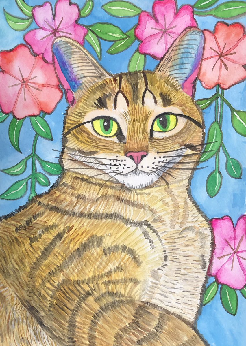 puputaro7's tweet image. 猫の絵を描きました