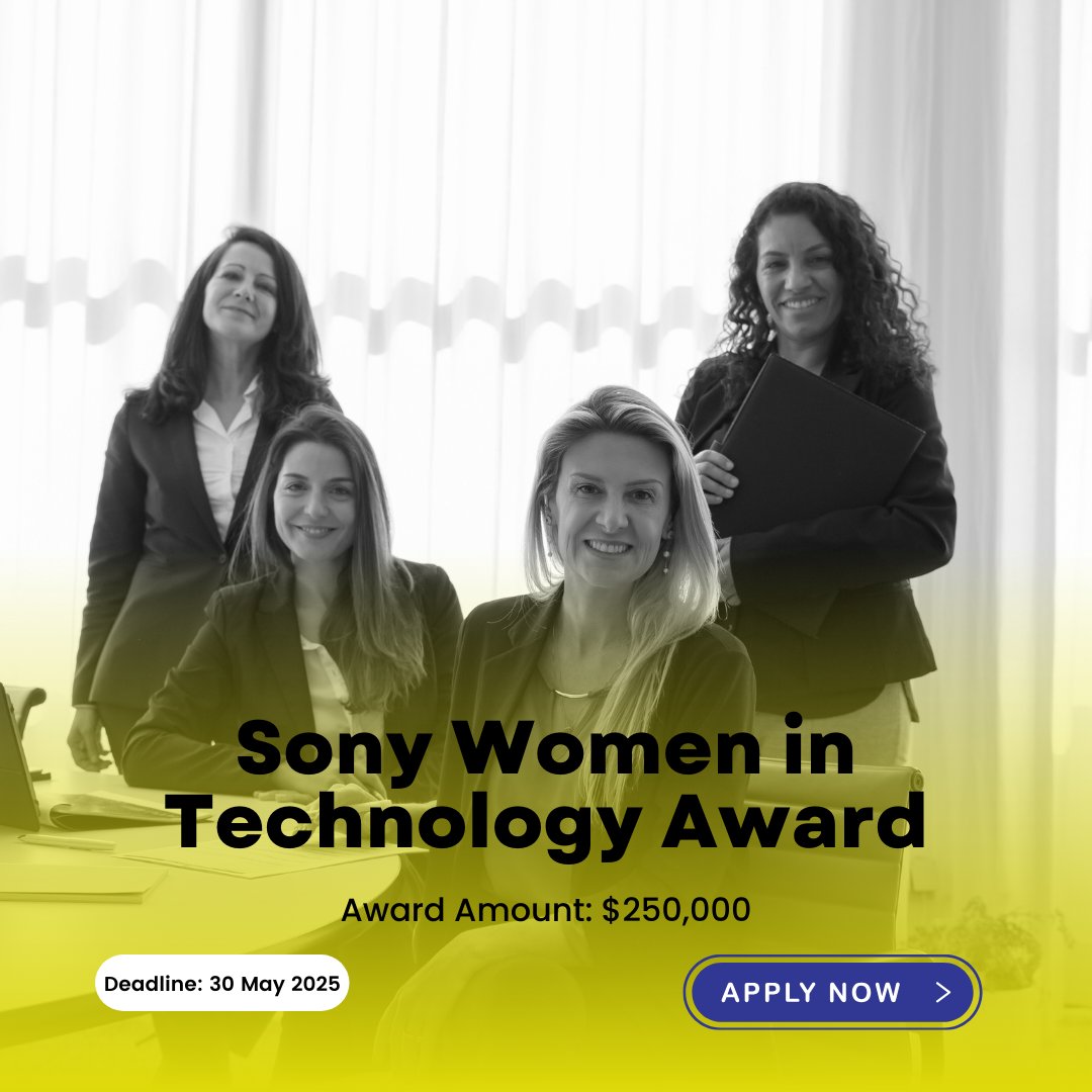 🌟 Sony Women in Tech Award is Open!
Honoring women driving innovation for people &amp; planet.

🏆 Win a cash prize, global spotlight on Nature.com, and attend the Tokyo ceremony!

👩‍🔬 Open to early/mid-career women in research or spinouts — no PhD needed.

👉 Apply now: