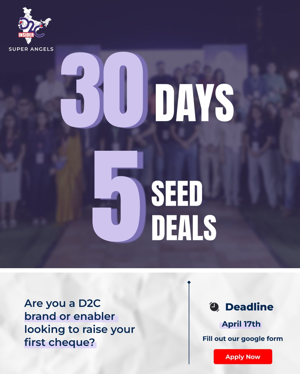 We’re looking to back early-stage D2C brands and enablers with cheque sizes of up to ₹1 Cr each.

✅ What You’ll Get as a Portfolio Startup - Capital backed by knowledge &amp; mentorship!

📩Founders, Apply here → d2ci.co/angels-deal-rfi

💼 Super Angel → d2ci.co/super-angels-a…