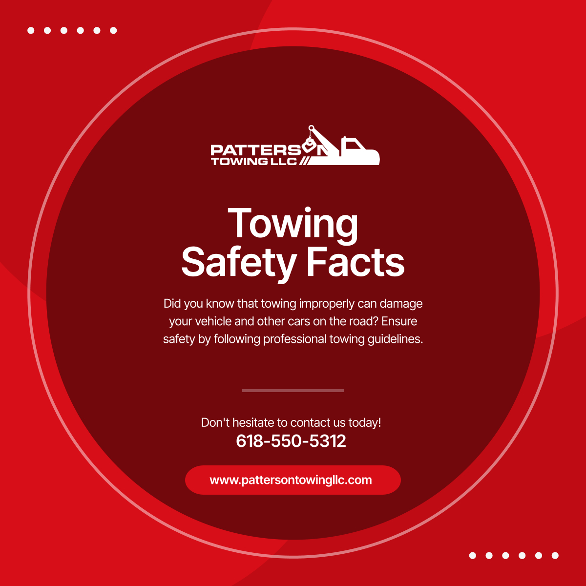 PattersonTowing's tweet photo. Proper towing is crucial for vehicle safety. Learn more about how to tow securely and prevent damage on the road! 

#CentrevilleIL #AffordableTowingServices #SafeDriving https://t.co/JXuuNCnMpE
