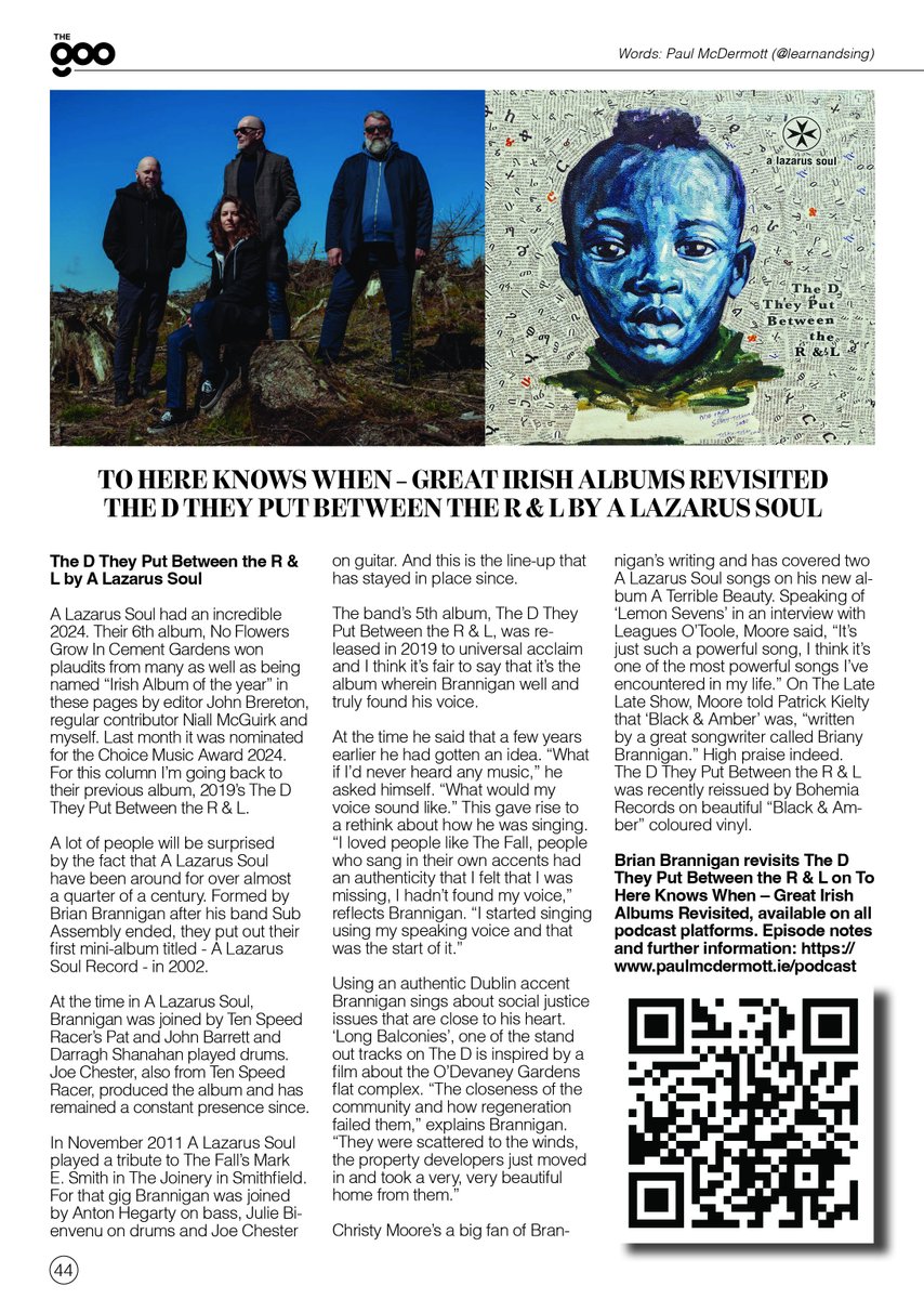 TheGOO (@thegoodublin) on Twitter photo Ahead of their <a href="/Vicar_Street/">Vicar St</a> gig next Friday night, our monthly To Hear Knows When column revisits <a href="/alazarussoul/">a lazarus soul</a> superb 2019 album, The D They Put Between The R & L. words: <a href="/learnandsing/">Paul McDermott</a> Ahead of their <a href="/Vicar_Street/">Vicar St</a> gig next Friday night, our monthly To Hear Knows When column revisits <a href="/alazarussoul/">a lazarus soul</a> superb 2019 album, The D They Put Between The R & L. words: <a href="/learnandsing/">Paul McDermott</a>