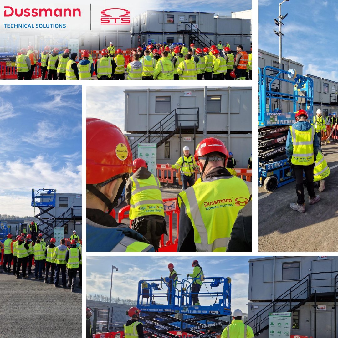 Great to run a MEWP safety &amp; rescue demo this week with our team.
Huge thanks to Stephen Ryan &amp; Nationwide Safety Training for delivering a hands-on session at one of our pharma projects in Dublin. Covered MEWP-to-MEWP rescue &amp; fall response. 🦺

#SafetyFirst #MEWPTraining